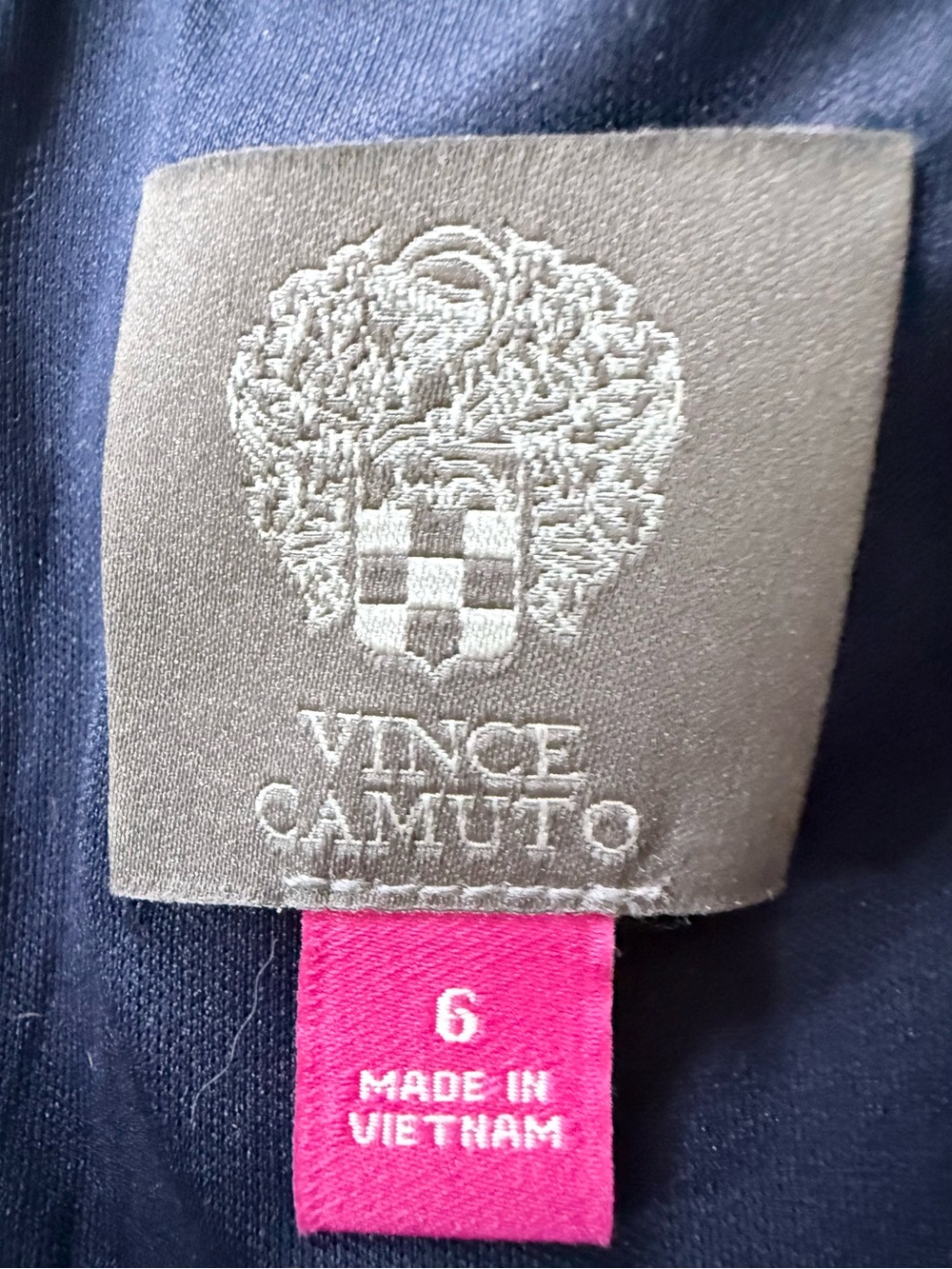 Vince Camuto Navy Asymmetric Foldover Sheath Cocktail Dress 6 - Picture 6 of 7